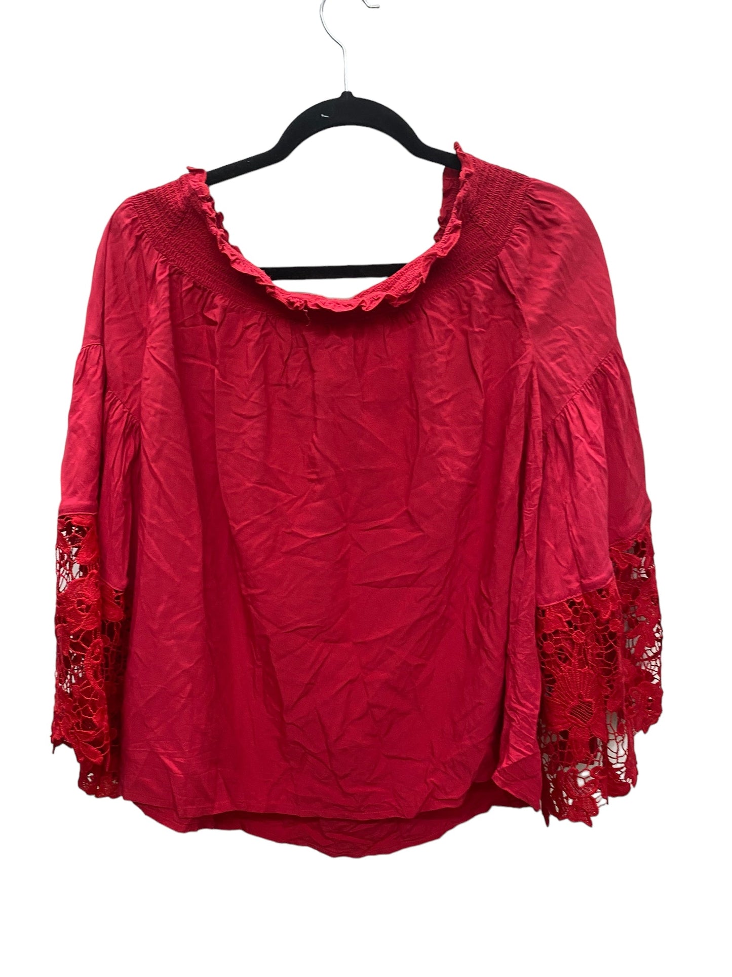 Top Long Sleeve By Lane Bryant In Red, Size: Xl