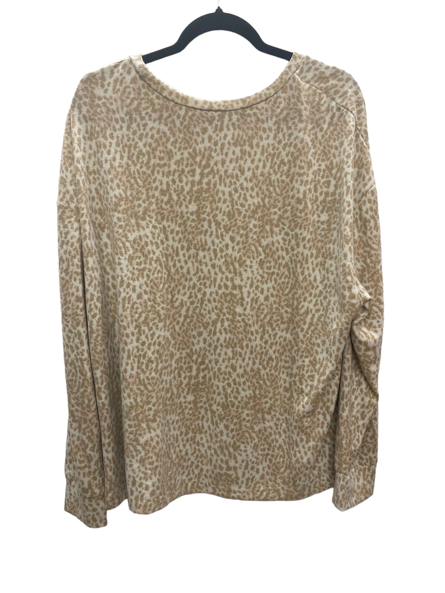 Top Long Sleeve By Time And Tru In Animal Print, Size: 2x