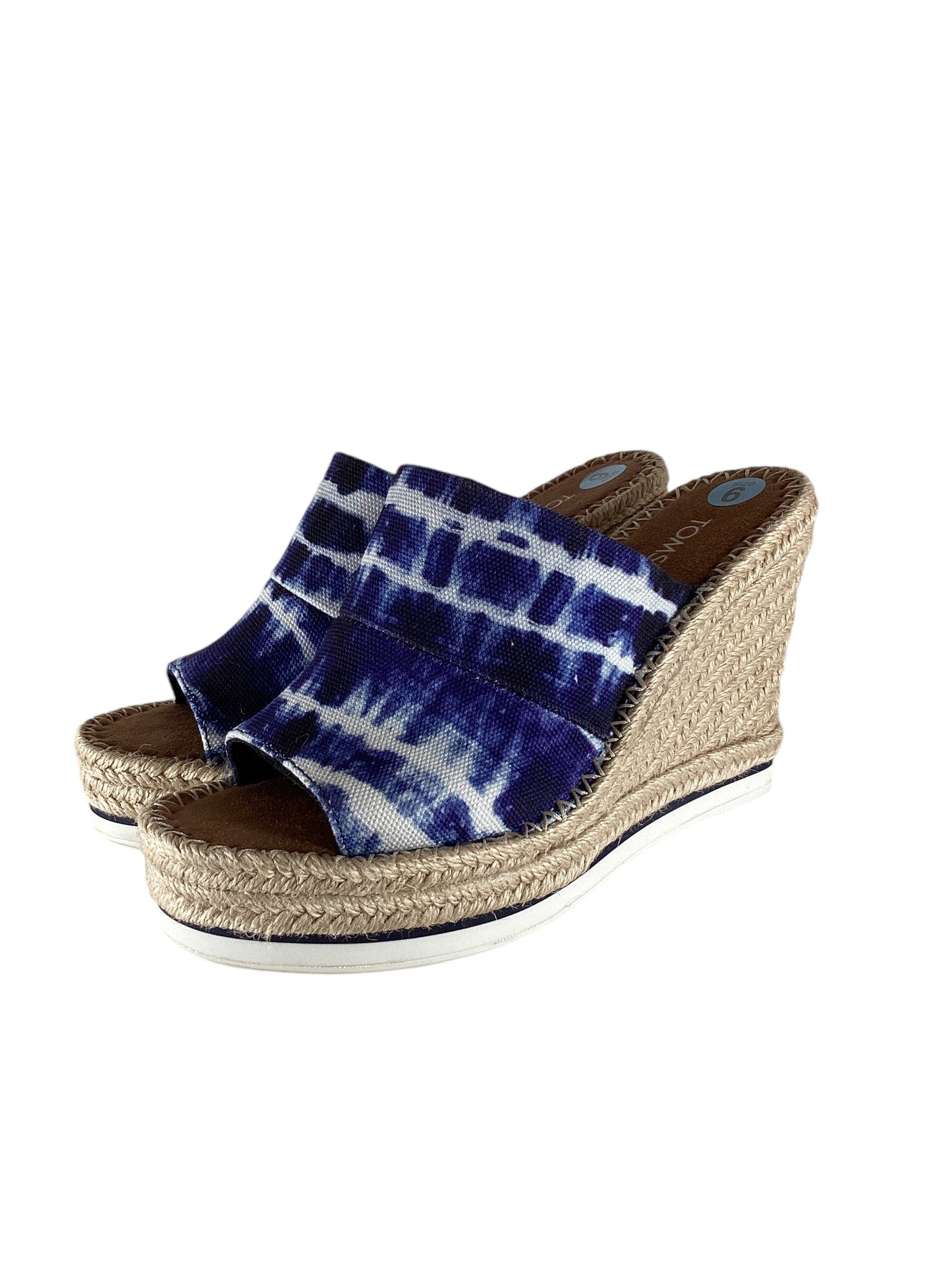 Sandals Heels Wedge By Toms In Blue, Size: 6