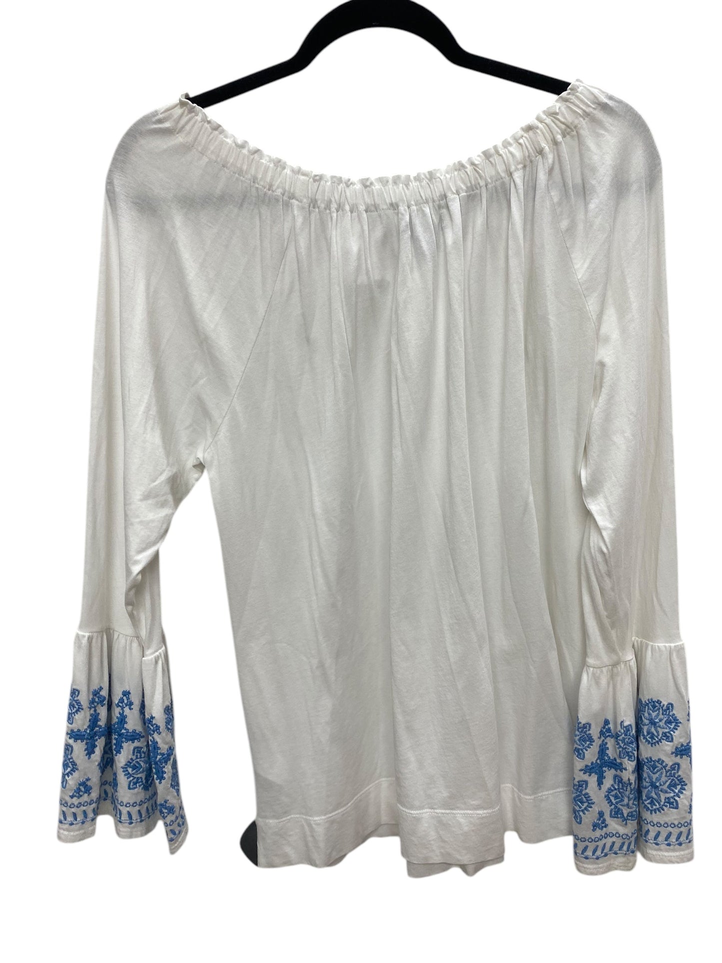 Top Long Sleeve By Chaps In White, Size: S