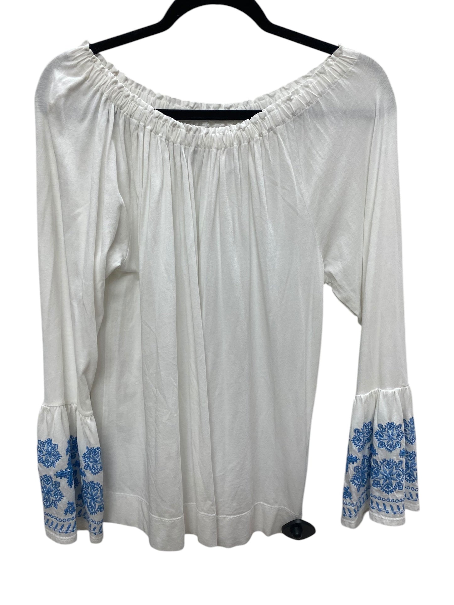 Top Long Sleeve By Chaps In White, Size: S