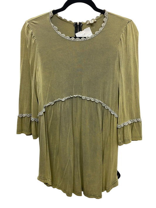 Top Long Sleeve By Pol In Green, Size: S