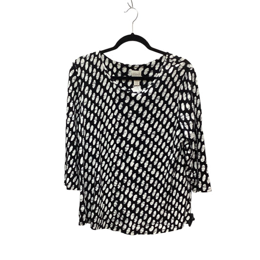 Top Long Sleeve By Chicos In Polkadot Pattern, Size: 2