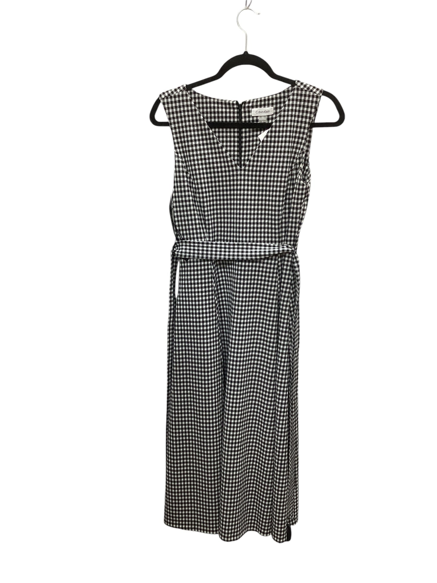 Dress Casual Midi By Calvin Klein In Black & White, Size: 4