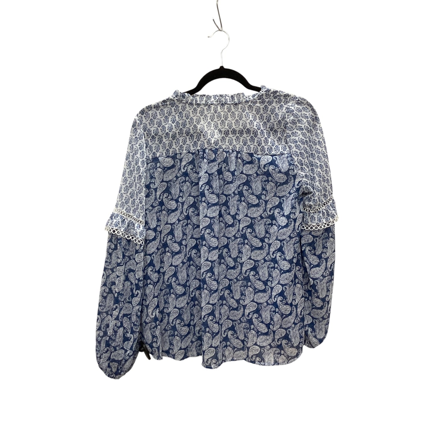 Top Long Sleeve By Blu Pepper In Blue, Size: M