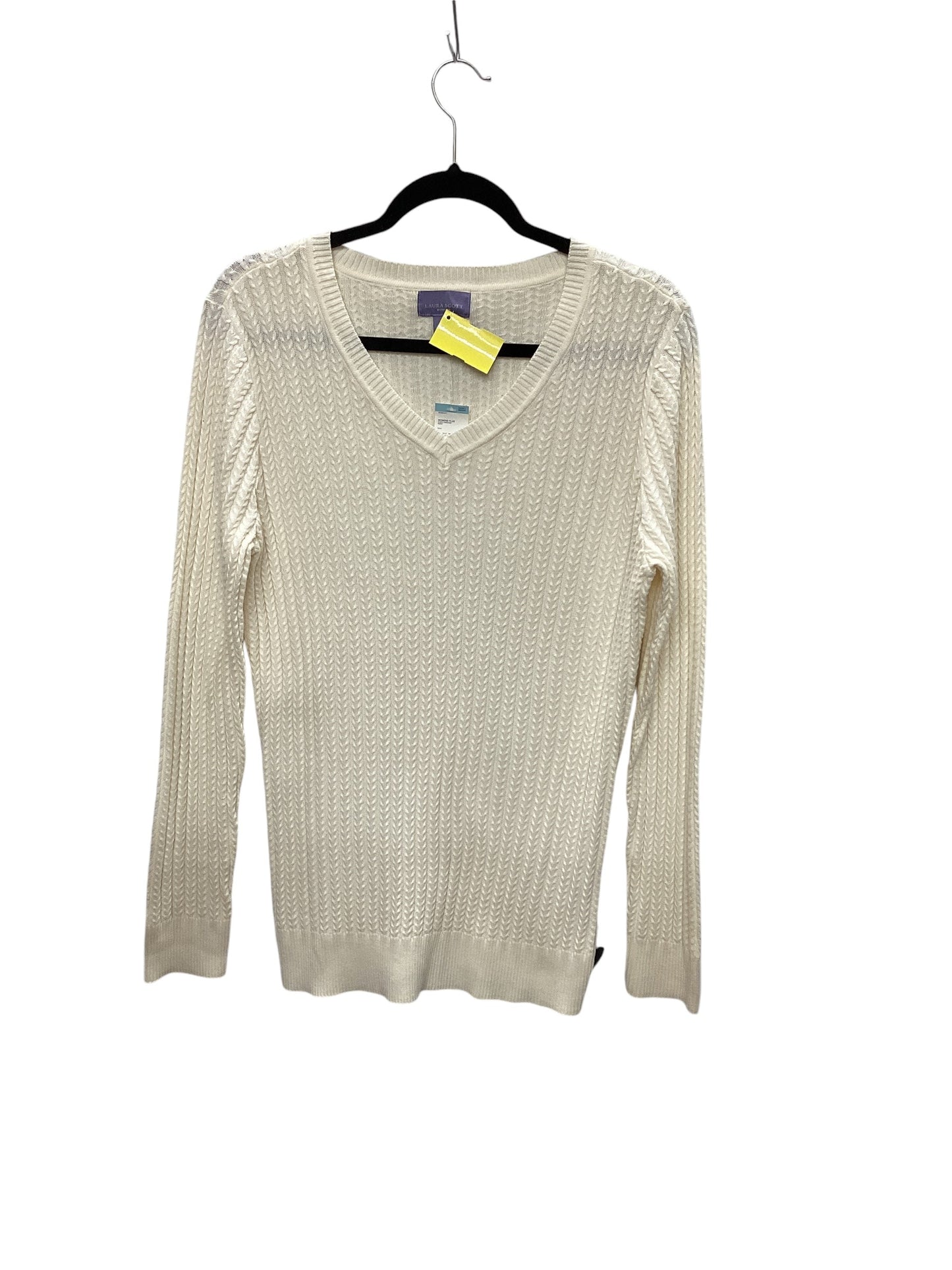 Sweater By Laura Scott In Cream, Size: 1x