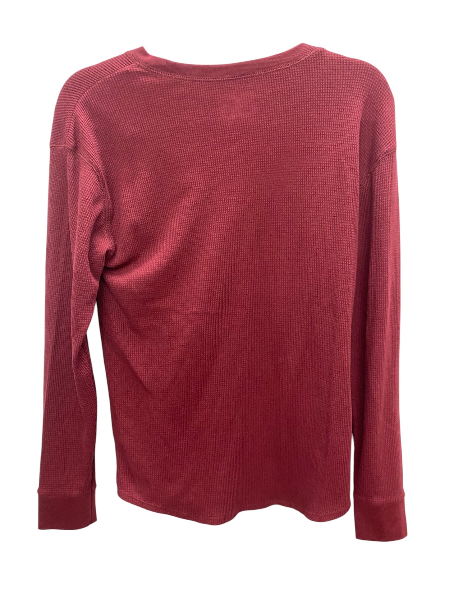 Top Long Sleeve Basic By Time And Tru In Red, Size: M