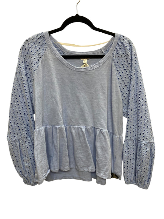 Top Long Sleeve By Time And Tru In Blue, Size: L