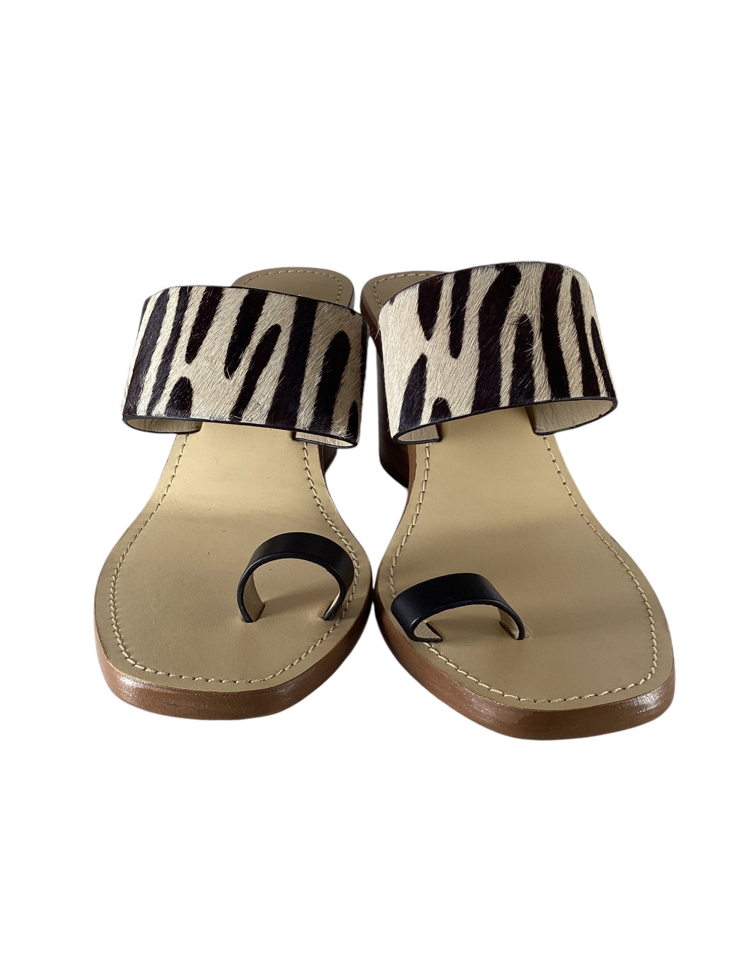 Sandals Heels Block By Clothes Mentor In Animal Print, Size: 8.5