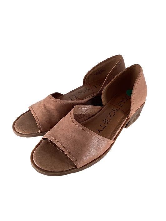 Sandals Heels Block By Sole Society In Tan, Size: 8