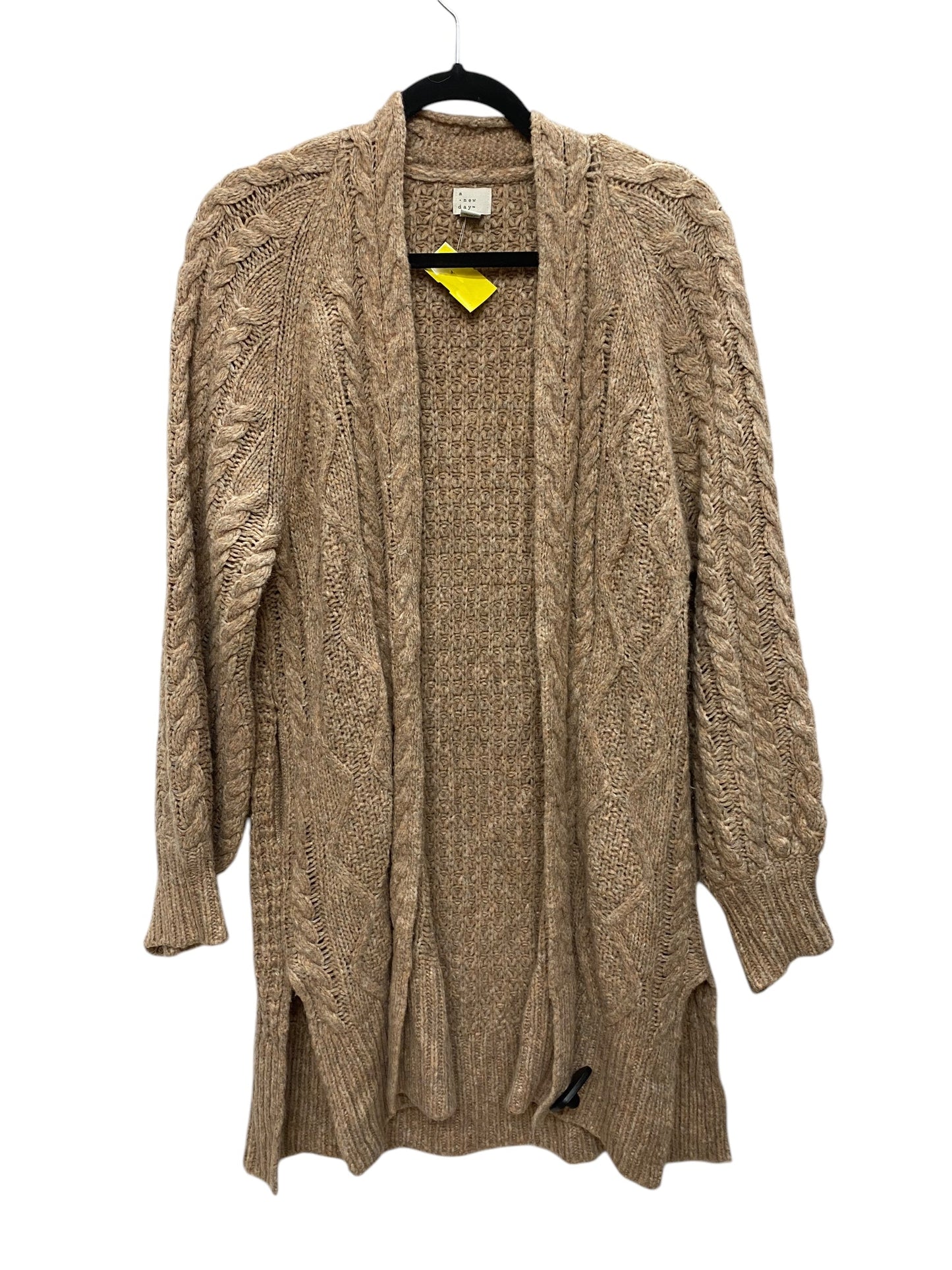 Sweater Cardigan By A New Day In Tan, Size: S