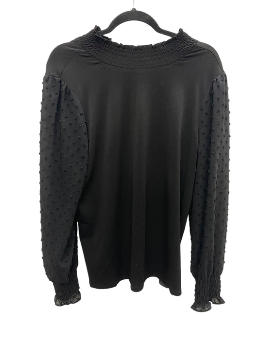 Top Long Sleeve By Adrianna Papell In Black, Size: L