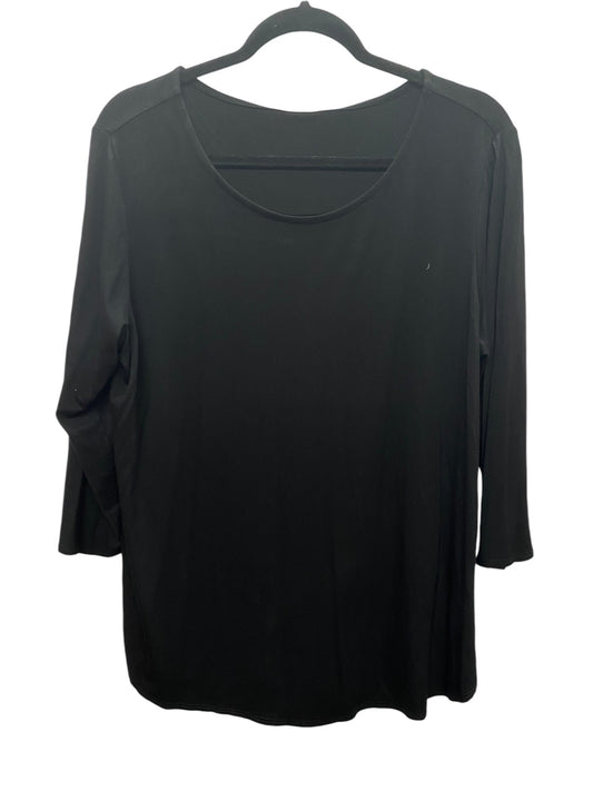 Top Long Sleeve Basic By Philosophy In Black, Size: 1x