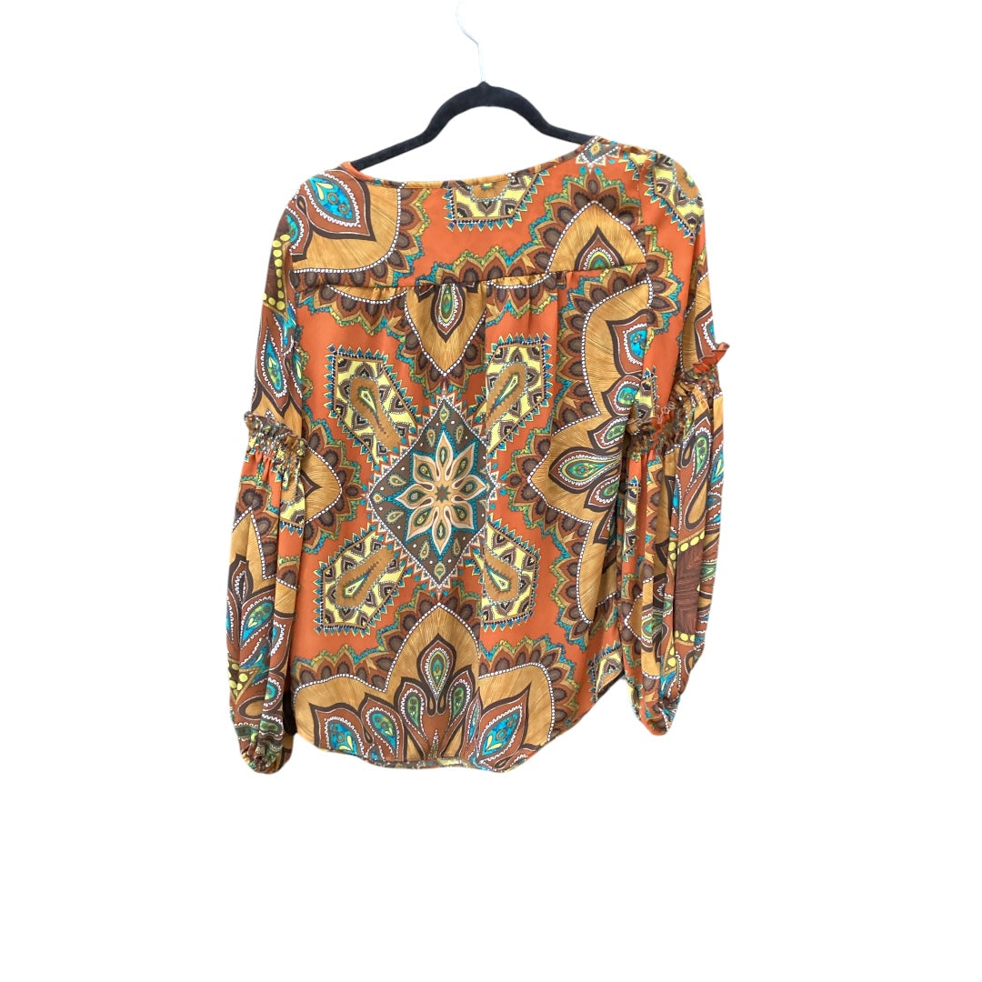 Top Long Sleeve By Chicos In Multi-colored, Size: Xs