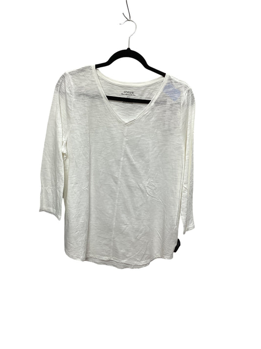 Top 3/4 Sleeve Basic By Chicos In White, Size: L