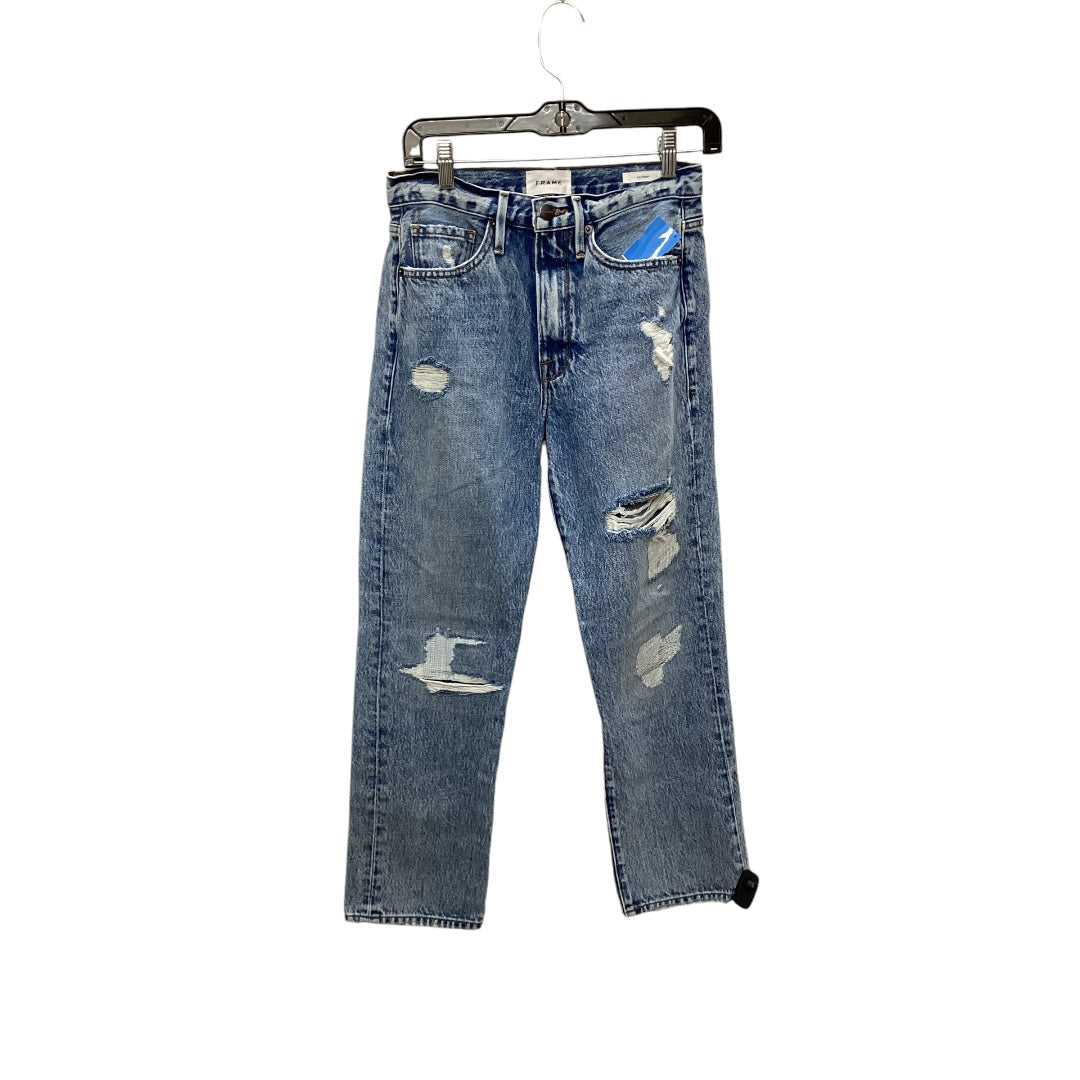 Jeans Straight By Frame In Blue Denim, Size: 2