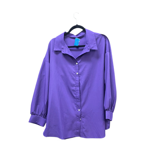 Top Long Sleeve Basic By Shein In Purple, Size: 1x