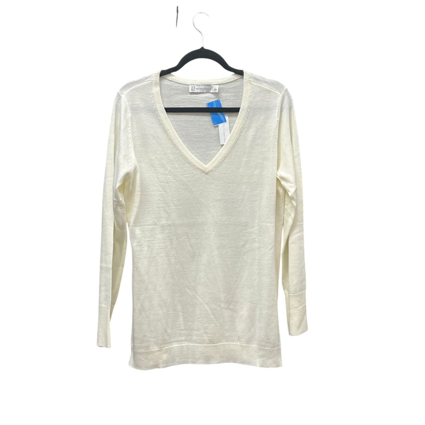 Top Long Sleeve Basic By New York And Co In Cream, Size: L