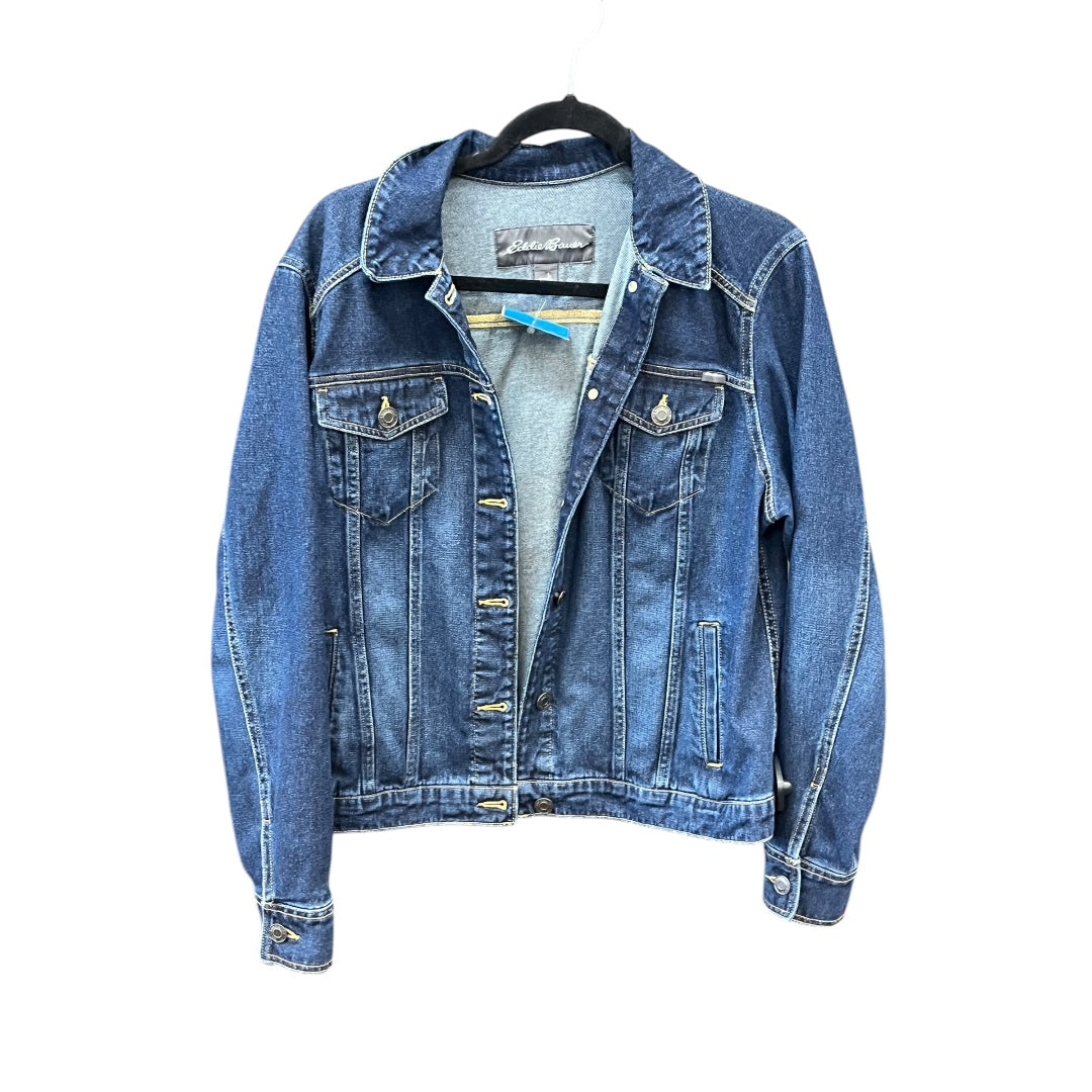 Jacket Denim By Eddie Bauer In Blue Denim, Size: L