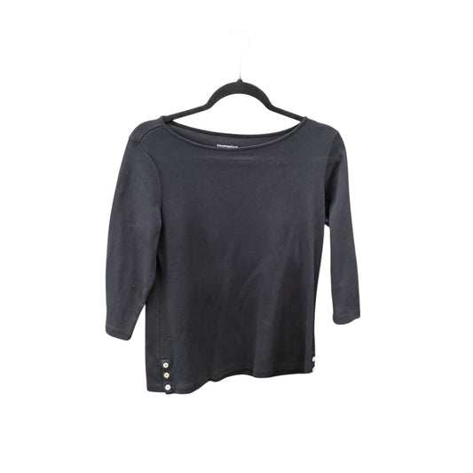 Top Long Sleeve Basic By Charter Club In Black, Size: M