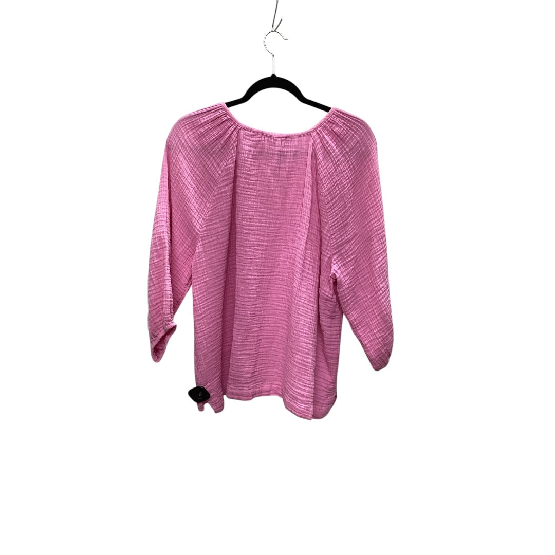 Top Long Sleeve By Loft In Pink, Size: Xxl