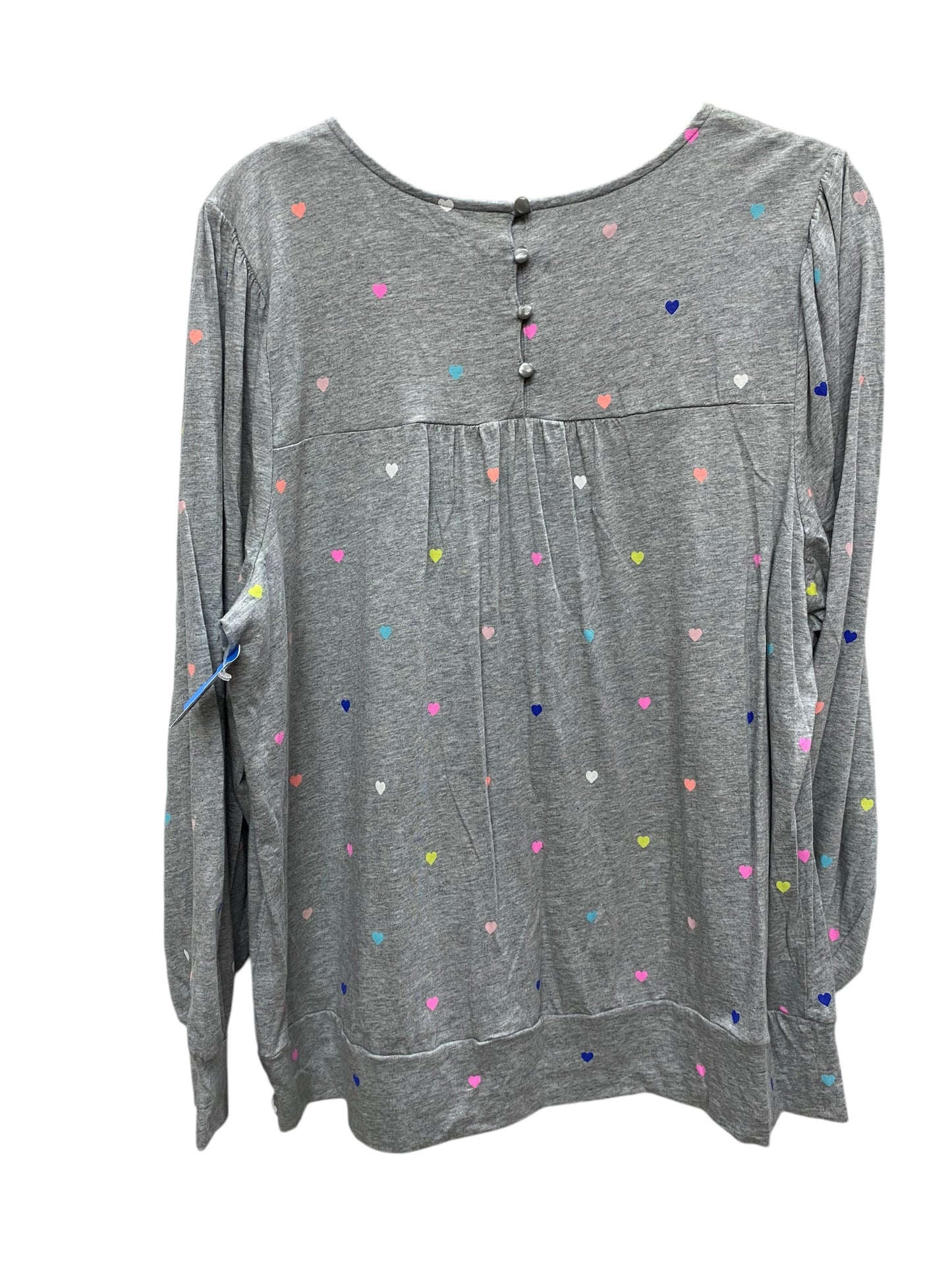 Top Long Sleeve By Crown And Ivy In Grey, Size: 2x