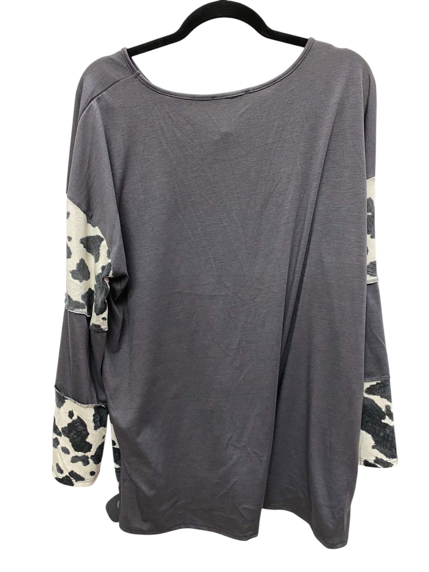 Top Long Sleeve By Clothes Mentor In Grey, Size: 3x