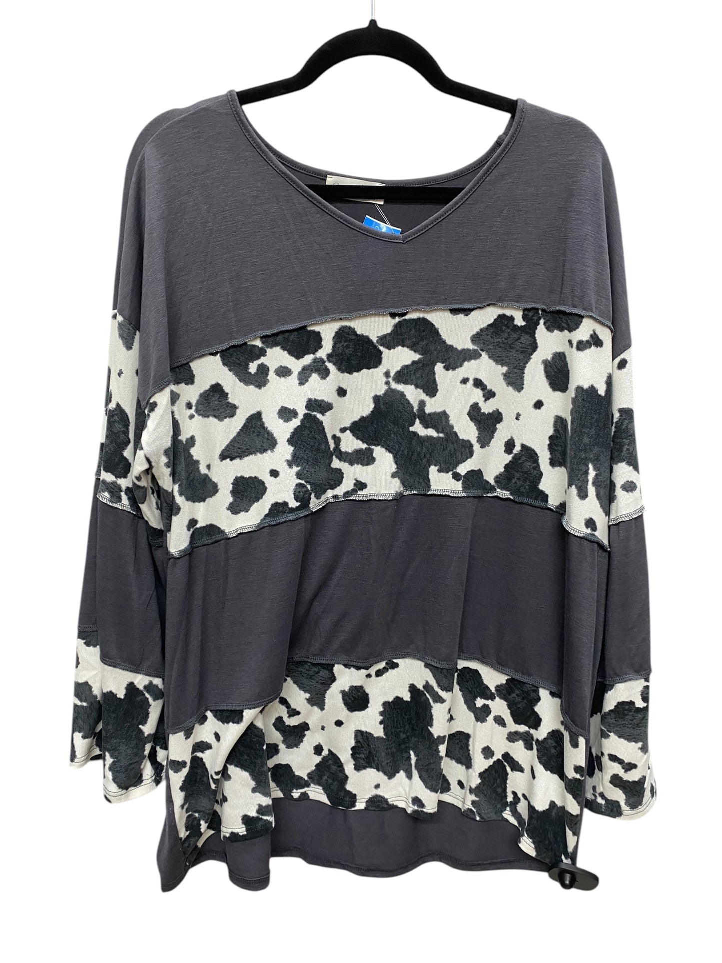 Top Long Sleeve By Clothes Mentor In Grey, Size: 3x