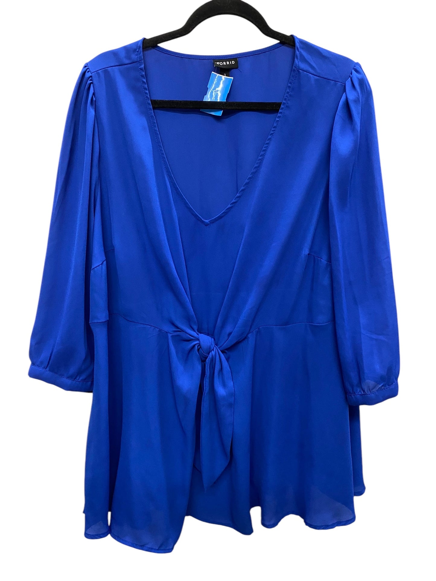 Top Long Sleeve By Torrid In Blue, Size: 3x