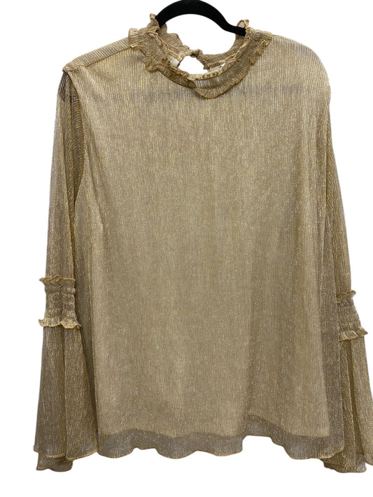 Top Long Sleeve By Cato In Gold, Size: 2x