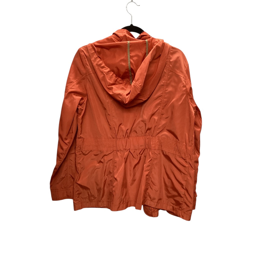 Jacket Windbreaker By Weatherproof In Orange, Size: L