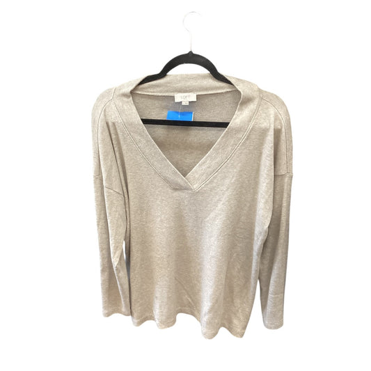 Top Long Sleeve Basic By Loft In Cream, Size: L