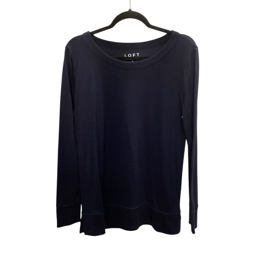 Top Long Sleeve Basic By Loft In Navy, Size: L