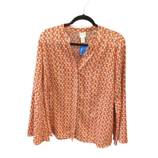 Top Long Sleeve By Chicos In Orange, Size: L