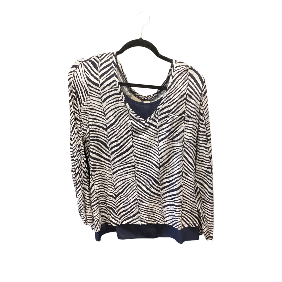 Top Long Sleeve By Chicos In Blue, Size: L