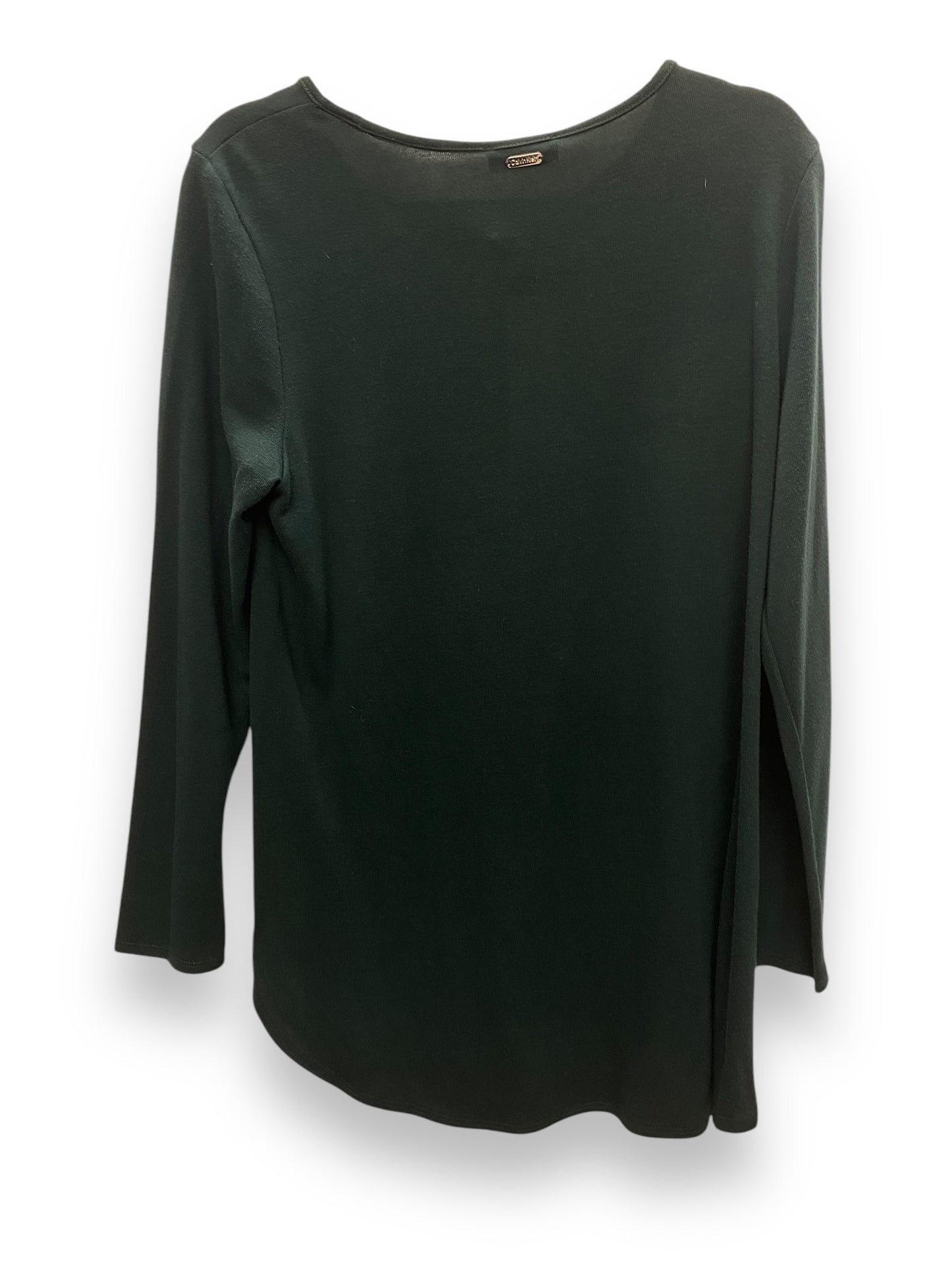 Top Long Sleeve Basic By Calvin Klein In Green, Size: M