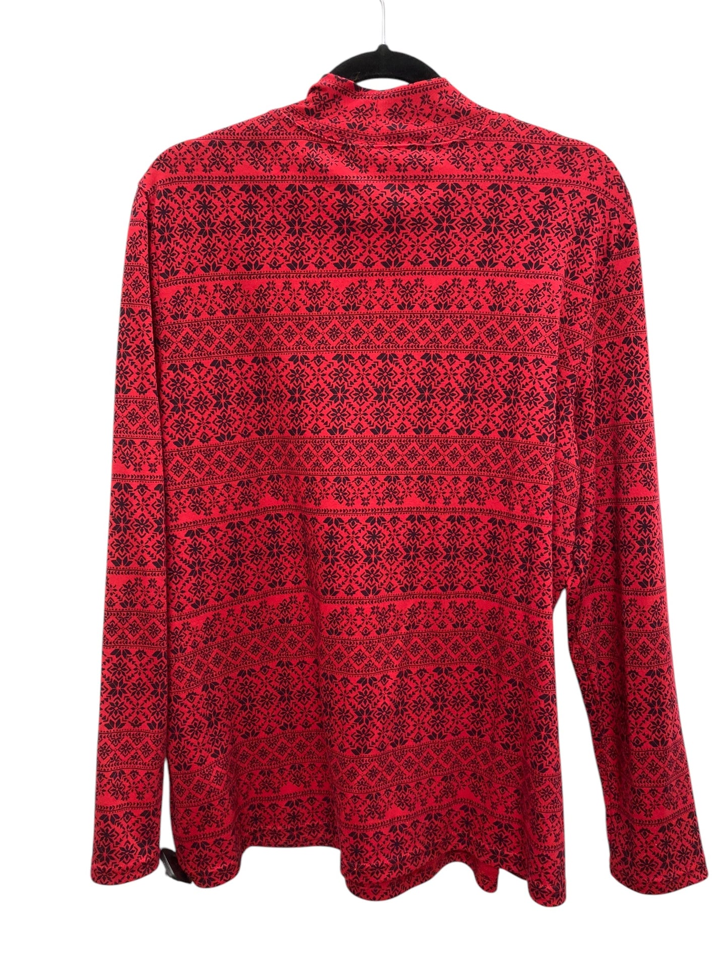 Top Long Sleeve By Karen Scott In Red, Size: Xl