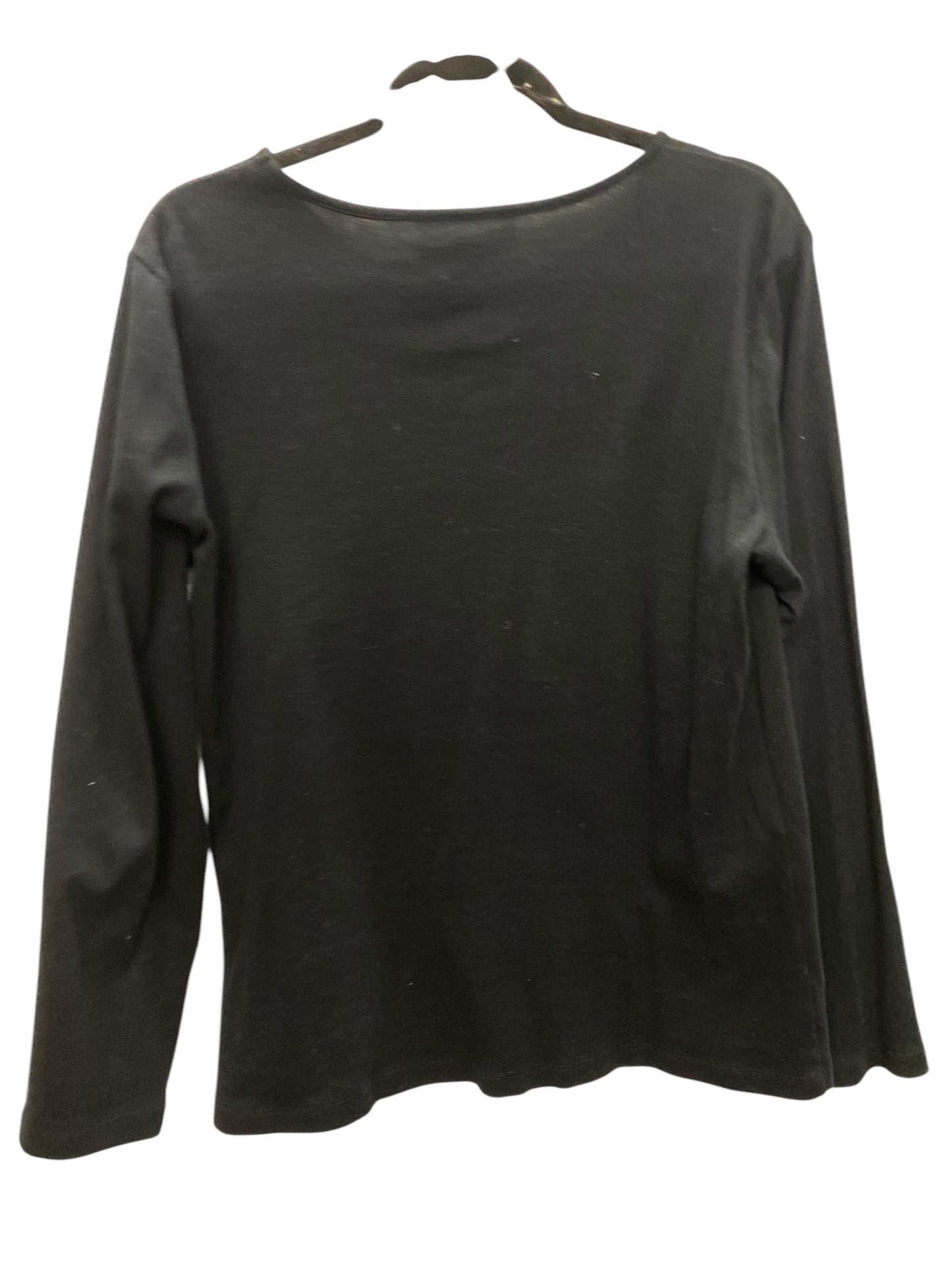 Top Long Sleeve Basic By Karen Scott In Black, Size: L