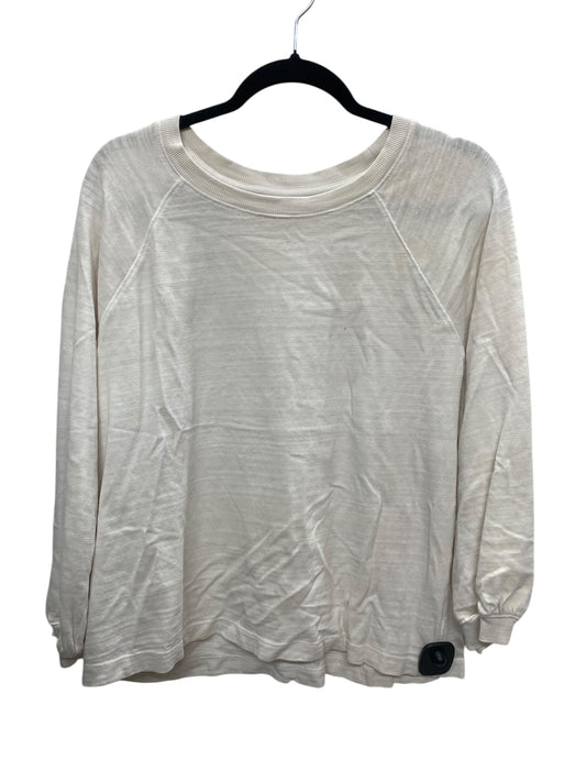 Top Long Sleeve Basic By Loft In Cream, Size: L