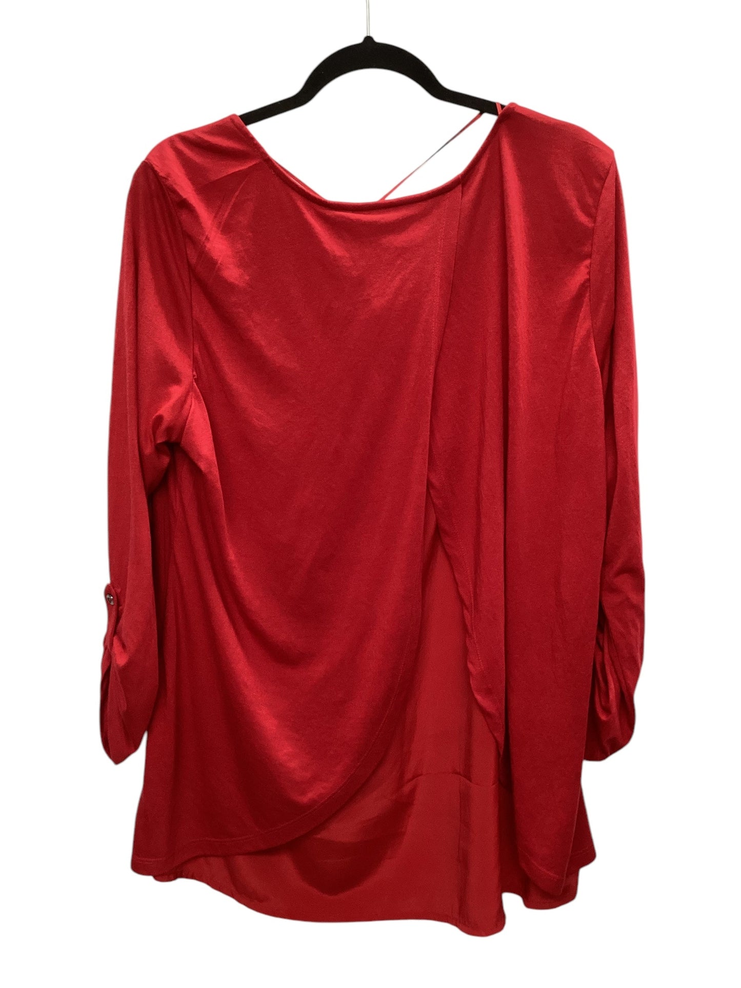 Top Long Sleeve By Style And Company In Red, Size: 1x