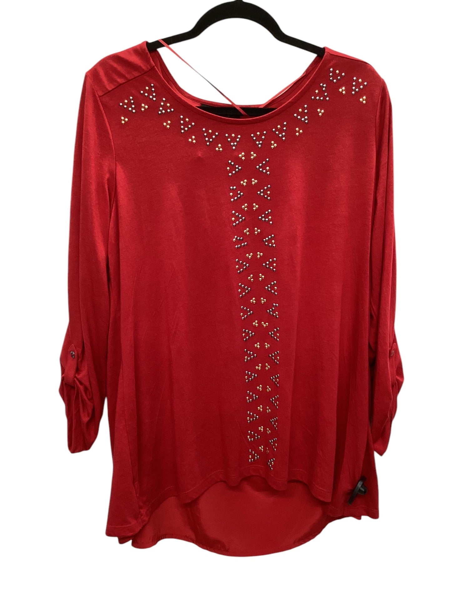 Top Long Sleeve By Style And Company In Red, Size: 1x