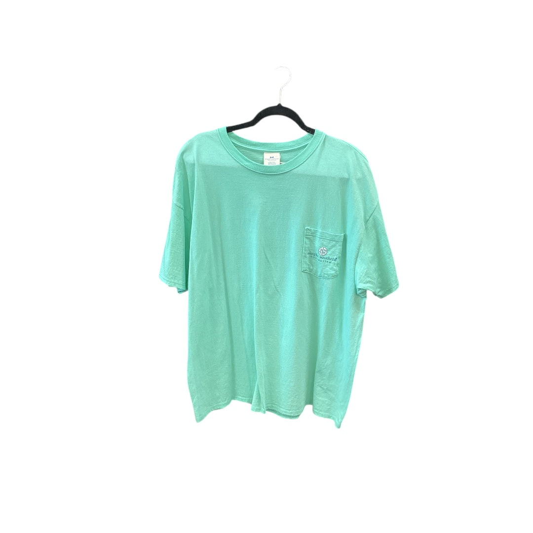 Top Short Sleeve Basic By Simply Southern In Green, Size: Xxl