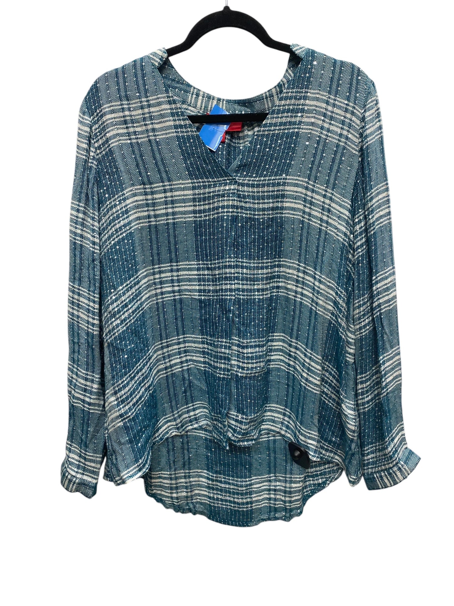 Top Long Sleeve By Jennifer Lopez In Blue, Size: L