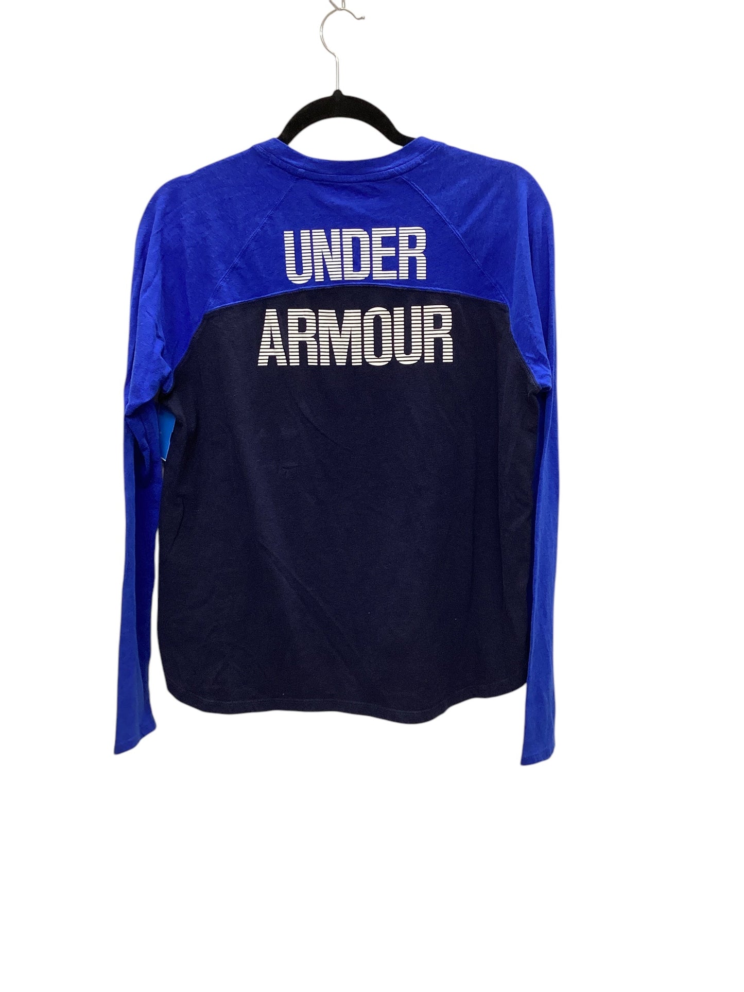 Athletic Top Long Sleeve Crewneck By Under Armour In Blue, Size: M