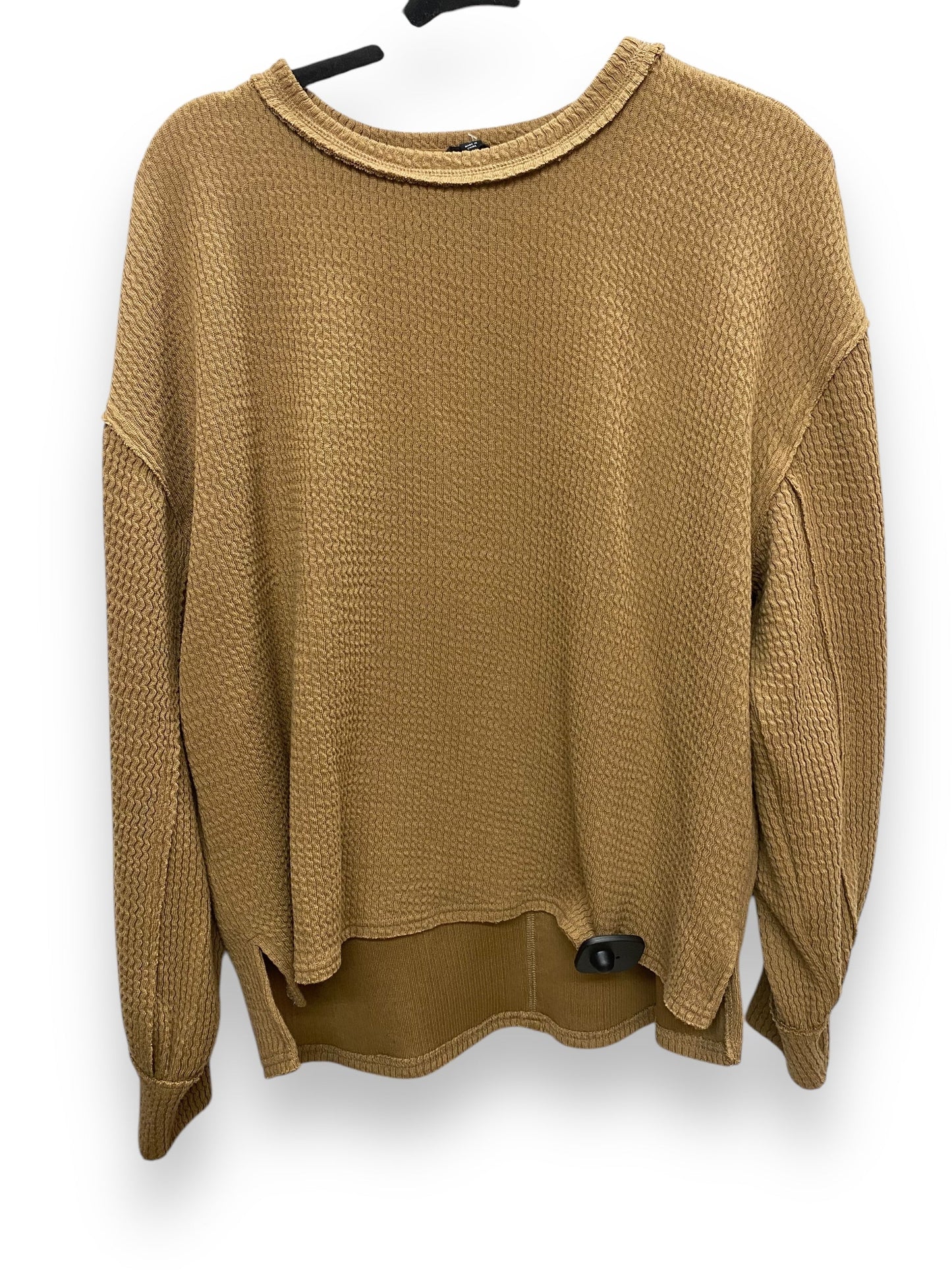 Top Long Sleeve By Blu Pepper In Brown, Size: L