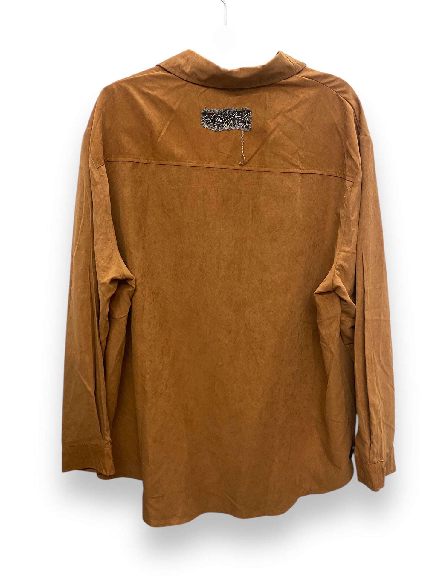 Top Long Sleeve By Pol In Brown, Size: L