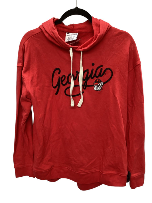 Sweatshirt Hoodie By Champion In Red, Size: M