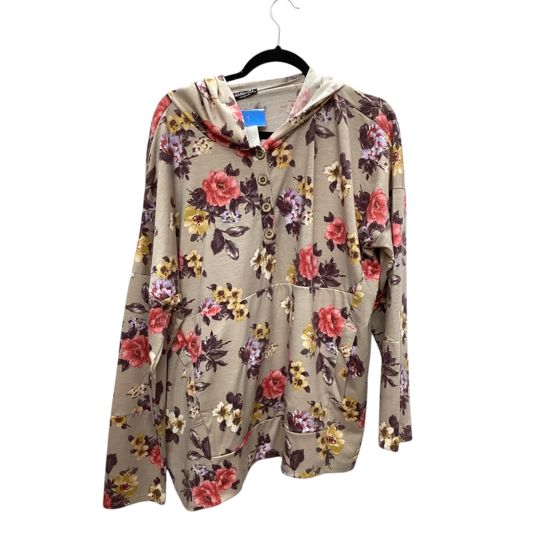 Sweatshirt Hoodie By Heimish Usa In Floral Print, Size: 1x