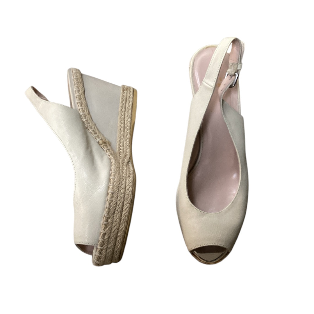 Shoes Heels Wedge By Stuart Weitzman In Beige, Size: 9.5