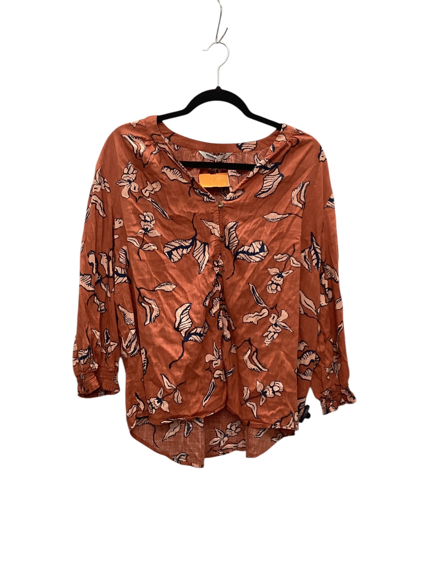 Top Long Sleeve By Sonoma In Orange, Size: Xl